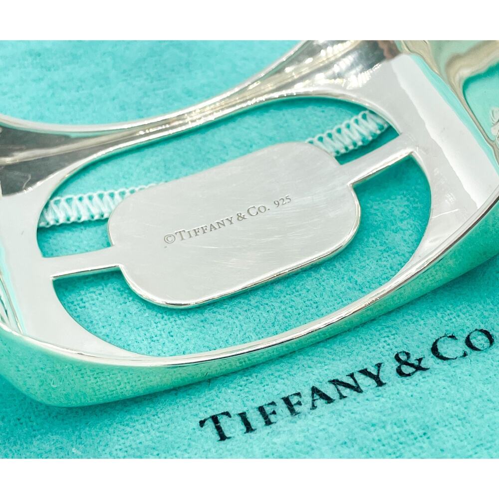 Tiffany & Co. Love Era Stencil Cuff Bangle Bracelet Silver Wrist Size 6.25-6.75" - Picture 8 of 16